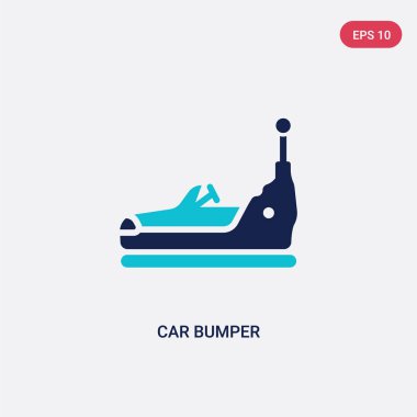 araba parçaları kavramından iki renkli araba tampon vektör simgesi. Yalıt