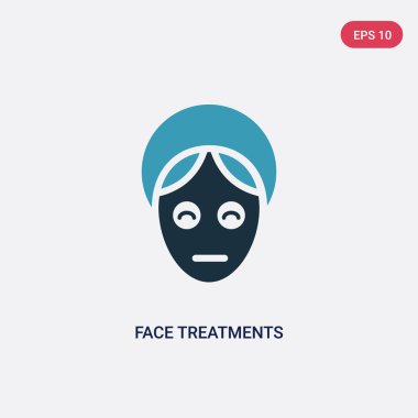 kullanıcı kavramından iki renkli yüz tedavileri vektör simgesi. Yalıt