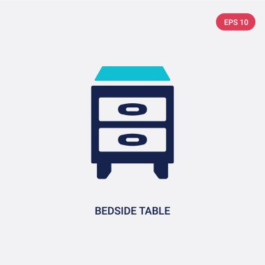 mobilya kavramından iki renkli başucu masa vektör simgesi. isol