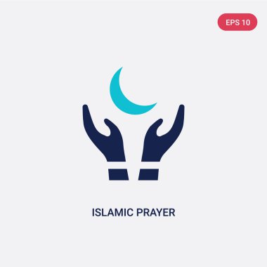 two color islamic prayer vector icon from cultures concept. isol clipart