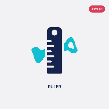 tarih kavramından iki renk cetveli vektör simgesi. izole mavi 