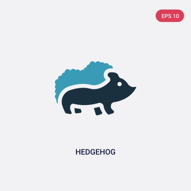 hayvanlar kavramından iki renk kirpi vektör simgesi. izole bl