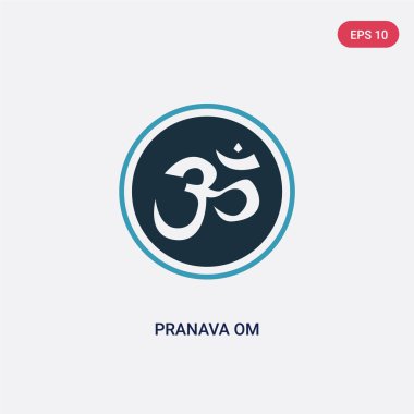 işaretler kavramından iki renk pranava om vektör simgesi. izole bl