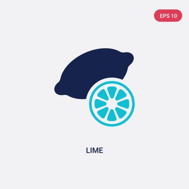 gastronomi kavramından iki renkli kireç vektör simgesi. izole blu