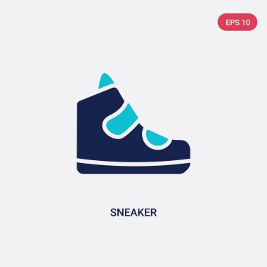 giysi kavramından iki renkli spor ayakkabı vektör simgesi. izole blu