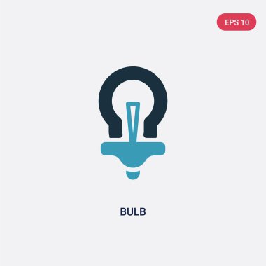 teknoloji kavramından iki renk ampul vektör simgesi. izole blu