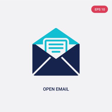 two color open email vector icon from education concept. isolate