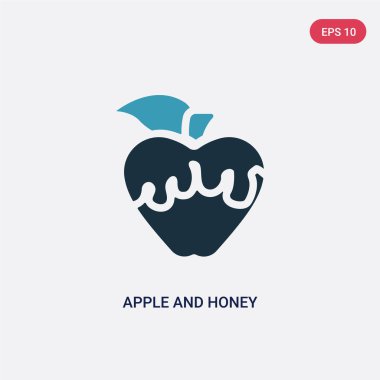 din kavramından iki renkli elma ve bal vektör simgesi. ıso