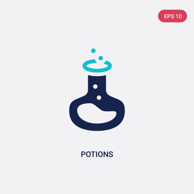 oyun kavramından iki renk iksirvektör simgesi. izole mavi