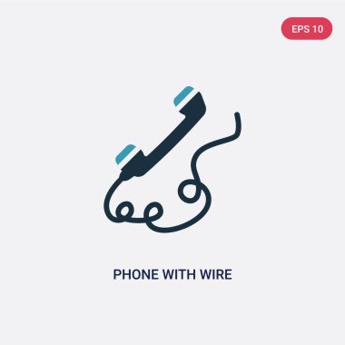 teknoloji kavramından tel vektör simgesi ile iki renkli telefon. Ⅰ
