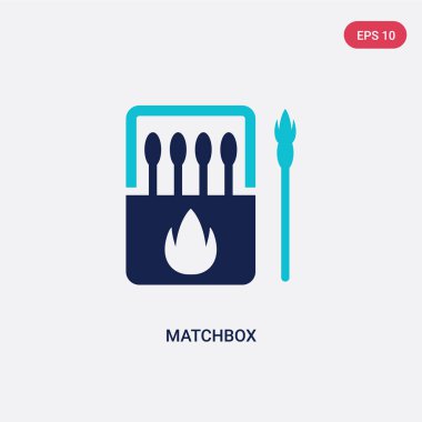 açık hava etkinlikleri kavramından iki renk kibrit kutusu vektör simgesi. 