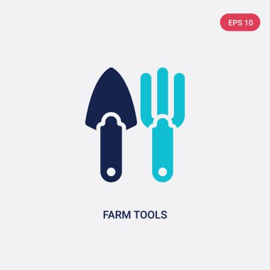 tarım ve bahçe conc iki renk çiftlik araçları vektör simgesi