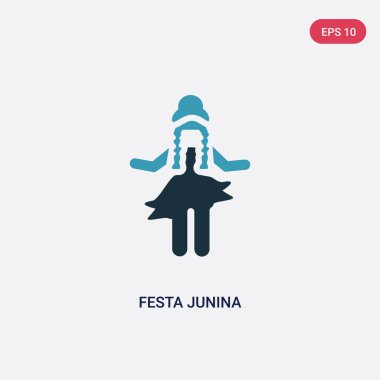 insanlar kavramından iki renk festa junina vektör simgesi. Izole