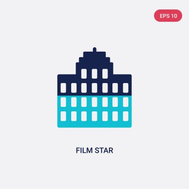 sinema kavramından iki renkli film yıldızı vektör simgesi. izole bl