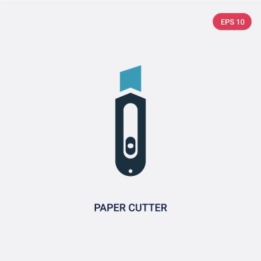 araçlar ve mutfak eşyaları conce iki renkli kağıt kesici vektör simgesi