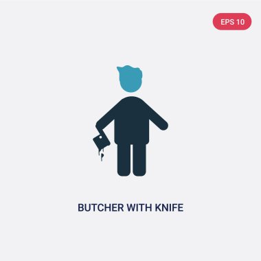 insanlar kavramıbıçak vektör simgesi ile iki renkli kasap. bir