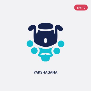 hindistan kavramından iki renk yakshagana vektör simgesi. izole bl