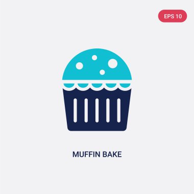 gıda kavramından iki renkli muffin fırında vektör simgesi. izole bl