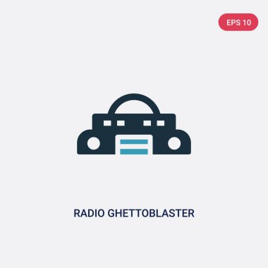 müzik kavramından iki renkli radyo gettoblaster vektör simgesi. bir
