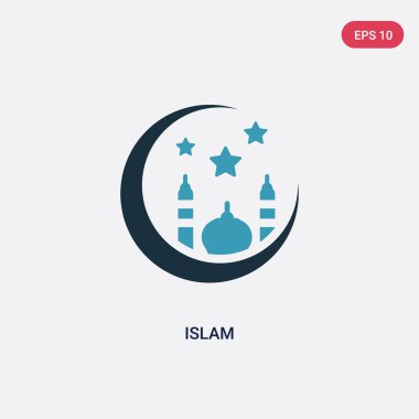 din kavramından iki renk İslam vektör simgesi. izole mavi