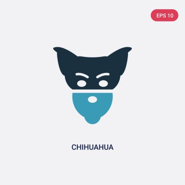 hayvanlar kavramından iki renk chihuahua vektör simgesi. izole b