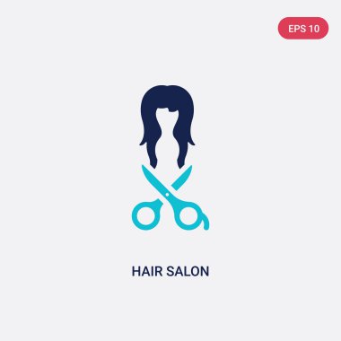 iş kavramından iki renkli kuaför salonu vektör simgesi. Izole