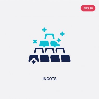 vahşi batı kavramından iki renk ingots vektör simgesi. izole bl