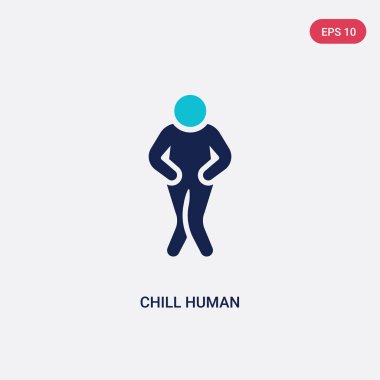duygular kavramından iki renk chill insan vektör simgesi. Yalıt