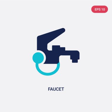 tarım kavramından iki renkli musluk vektör simgesi. izole mavi