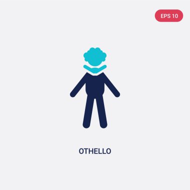 edebiyat kavramından iki renkli othello vektör simgesi. Izole 