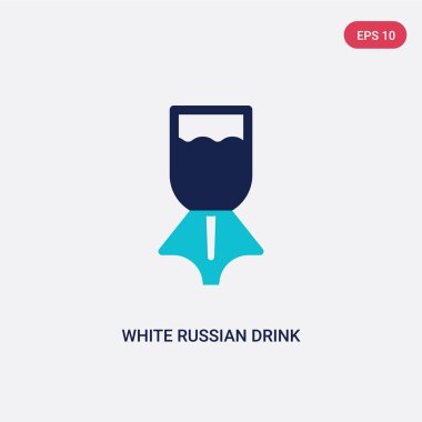 içecekler kavramından iki renkli beyaz rus içecek vektör simgesi. Ⅰ