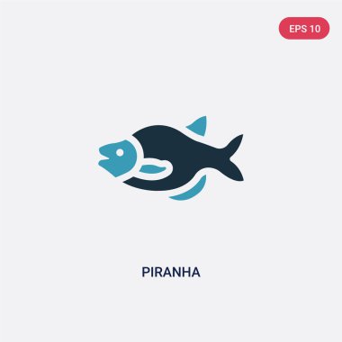 hayvanlar kavramından iki renk piranha vektör simgesi. izole blu