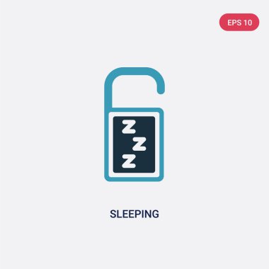 two color sleeping vector icon from travel concept. isolated blu