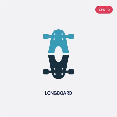 taşıma kavramından iki renkli longboard vektör simgesi. Izole