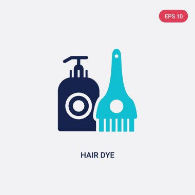moda konseptinden iki renk saç boyası vektör simgesi. izole bl