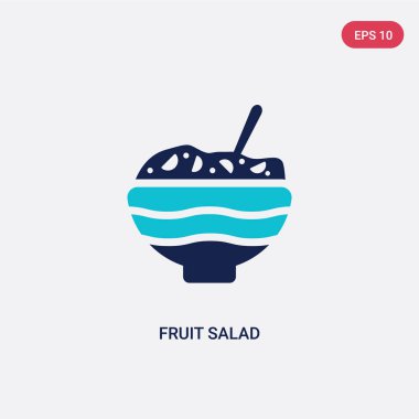 gıda kavramından iki renkli meyve salatası vektör simgesi. izole bl