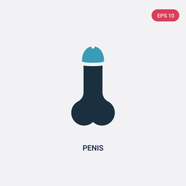 two color penis vector icon from medical concept. isolated blue 
