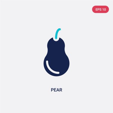 meyve kavramından iki renk armut vektör simgesi. izole mavi pe