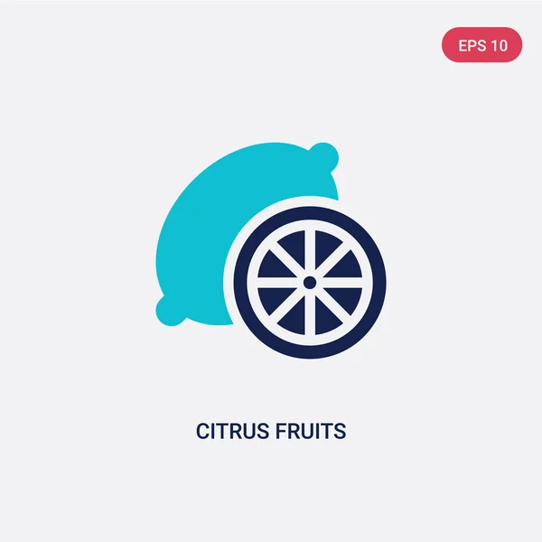 Duas cores cítricas ícone vetor de frutas do conceito de alimento. isolado — Vetor de Stock
