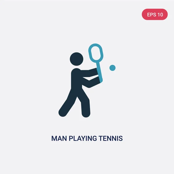 Hombre de dos colores jugando icono de vector de tenis desde el concepto de deportes. es — Archivo Imágenes Vectoriales