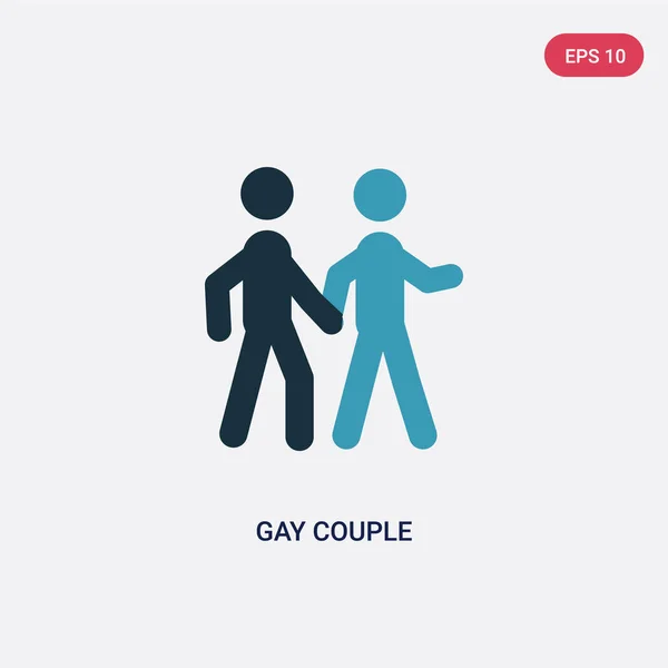 两色同性恋夫妇矢量图标从用户概念。隔离蓝 — 图库矢量图片