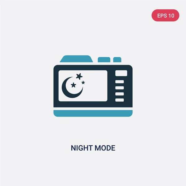 Icono vectorial de modo noche de dos colores del concepto de fotografía. isola — Vector de stock