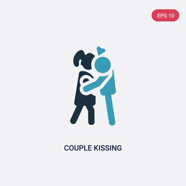 两色情侣接吻矢量图标从人的概念。隔离 — 图库矢量图片