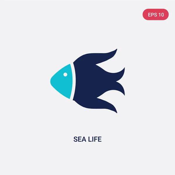Icono de vector de vida marina de dos colores del concepto de alimentos. azul aislado — Vector de stock