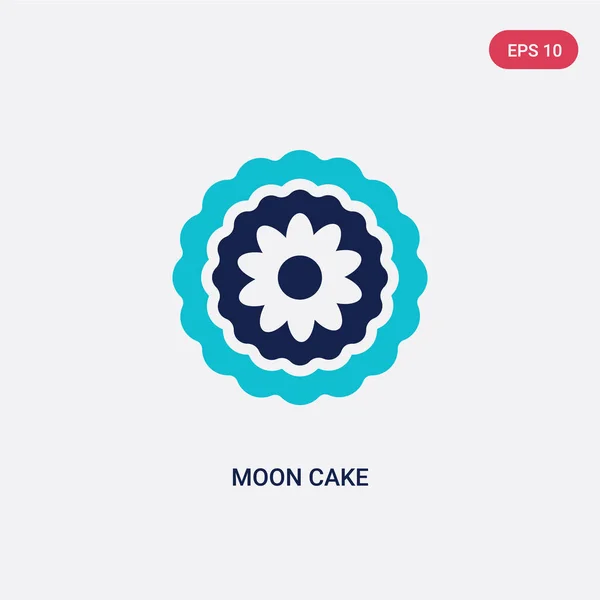 Dos colores luna pastel vector icono de comida y restaurante concepto — Vector de stock