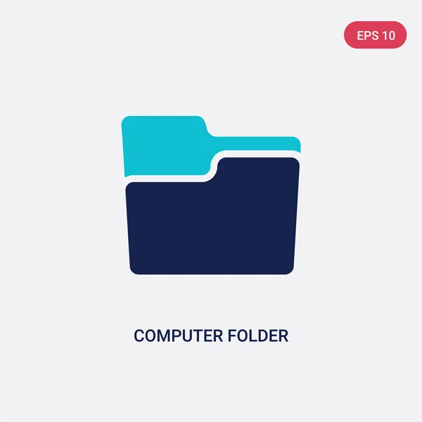 Två färg datormapp vektor ikon från Computer Concept. Iso — Stock vektor