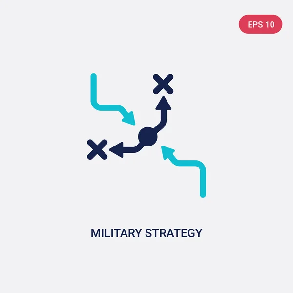 Два кольори військової стратегії графічний вектор значок з армійської концепції — стоковий вектор