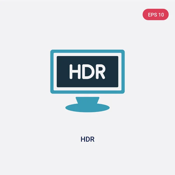 Dwa kolor HDR ikona wektora z kształtów koncepcji. na białym tle niebieski HDR — Wektor stockowy