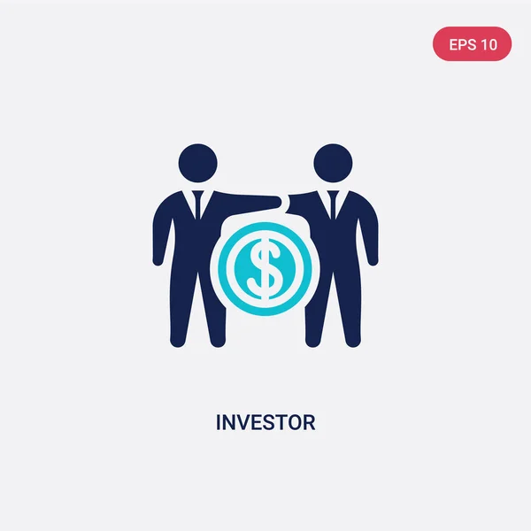 Két színes befektető vektor ikon crowdfinanszírozása koncepció. izolat — Stock Vector