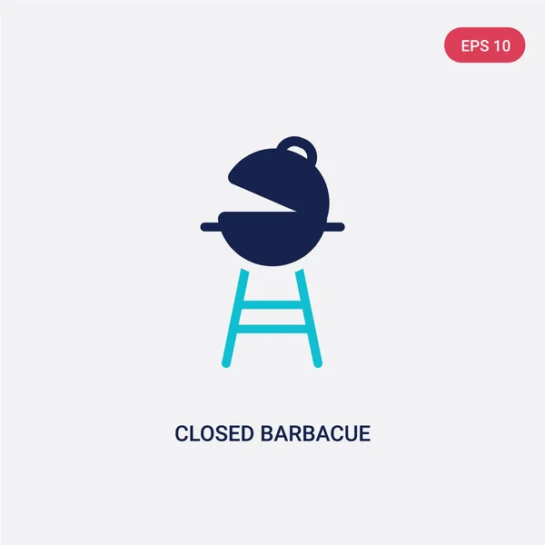 Icône vectorielle de barbacue fermée à deux couleurs du concept alimentaire. isolat — Image vectorielle